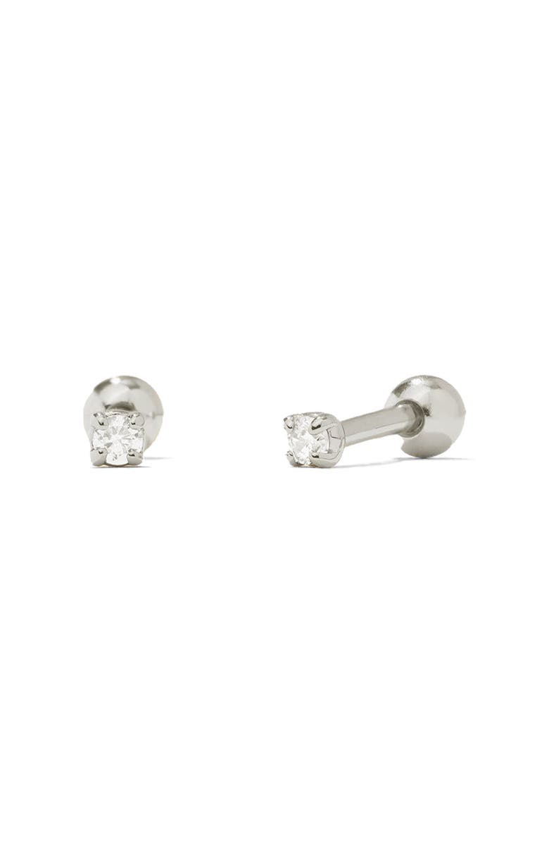 MADE BY MARY CZ Petite Prong-Set Stud Earrings, Main, color, Silver