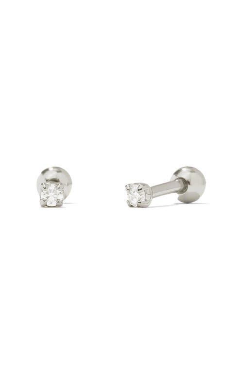Made By Mary Cz Petite Prong-set Stud Earrings In Silver