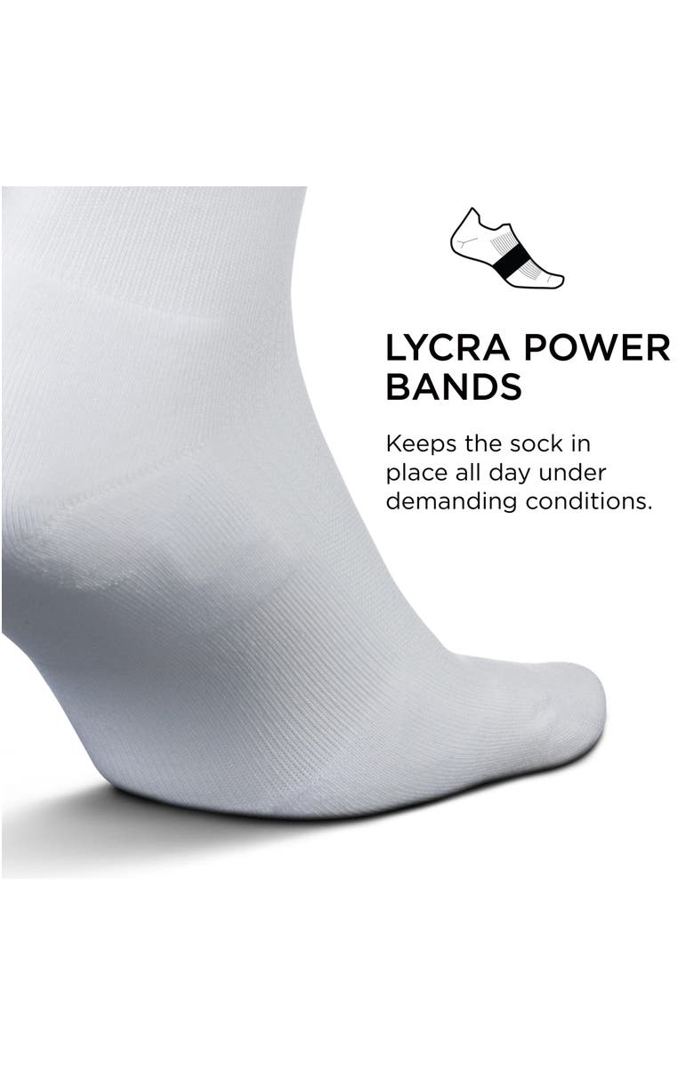 Feetures High Performance Max Cushion Quarter Sock MoistureWicking Athletic Socks, Alternate, color, White