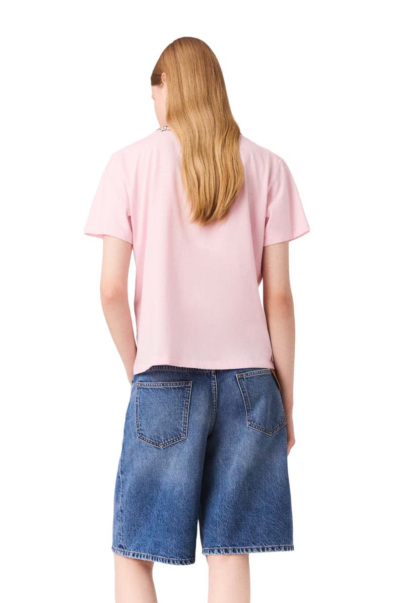 maje Short-sleeve jewel neck T-shirt, Alternate, color, Pink