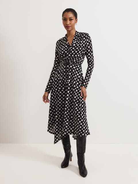 Caitlin Asymmetric Wrap Midi Dress