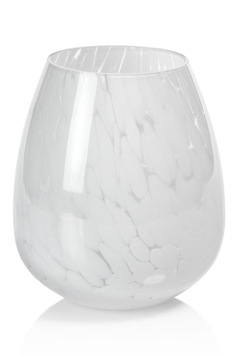 Laval Confetti Glass Vase, Main, color, WHITE