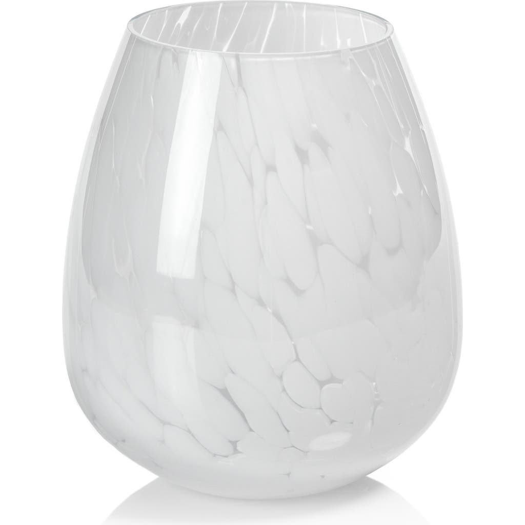 Zodax Laval Confetti Glass Vase In White