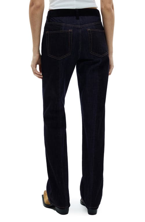 Shop Mango High Waist Straight Leg Jeans In Dark Blue