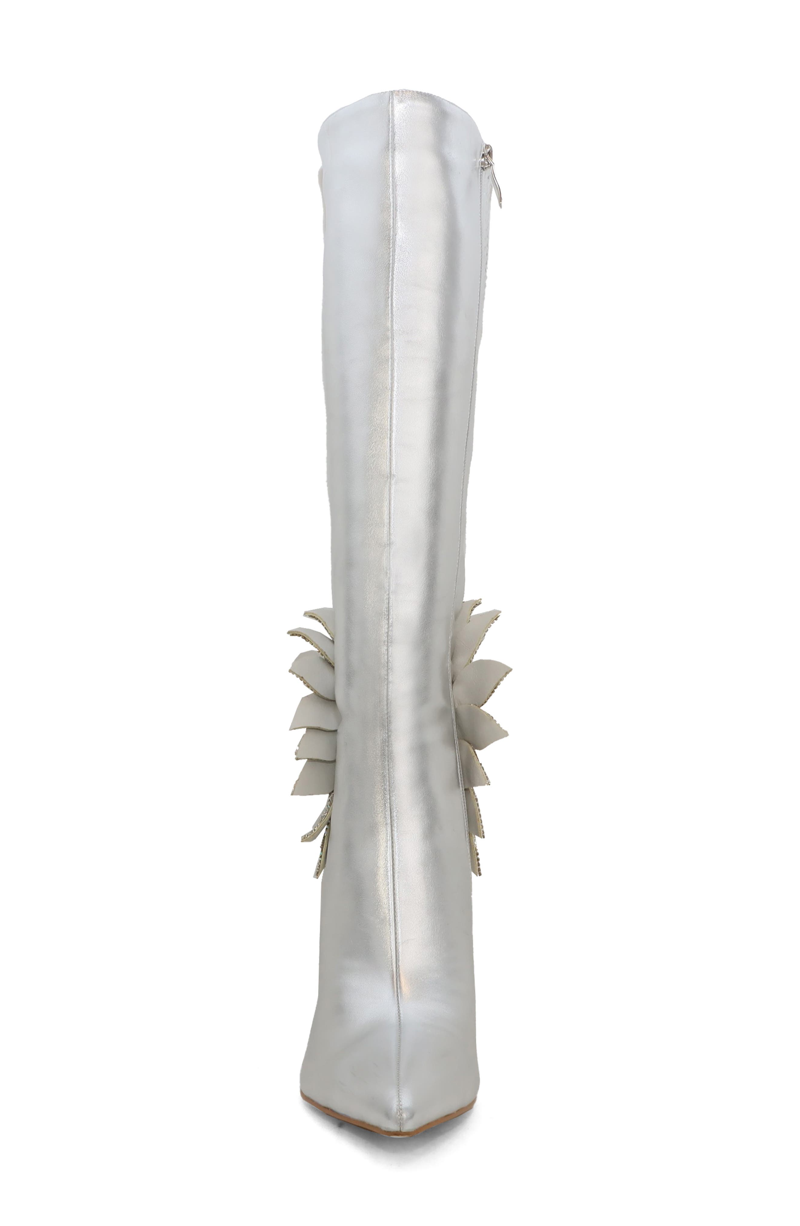 YOKI Nyla Embellished Metallic Boot, Alternate, color, Silver