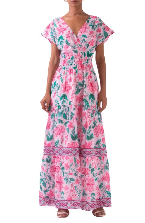 Smocked Floral Cotton Maxi Dress