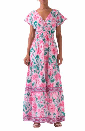 Smocked Floral Cotton Maxi Dress