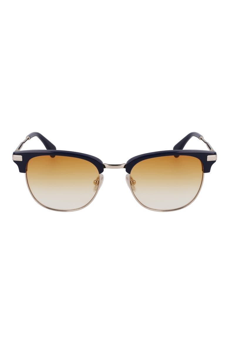 Linden 52mm Gradient Modified Rectangular Sunglasses, Main, color, SILVER/ BLUE