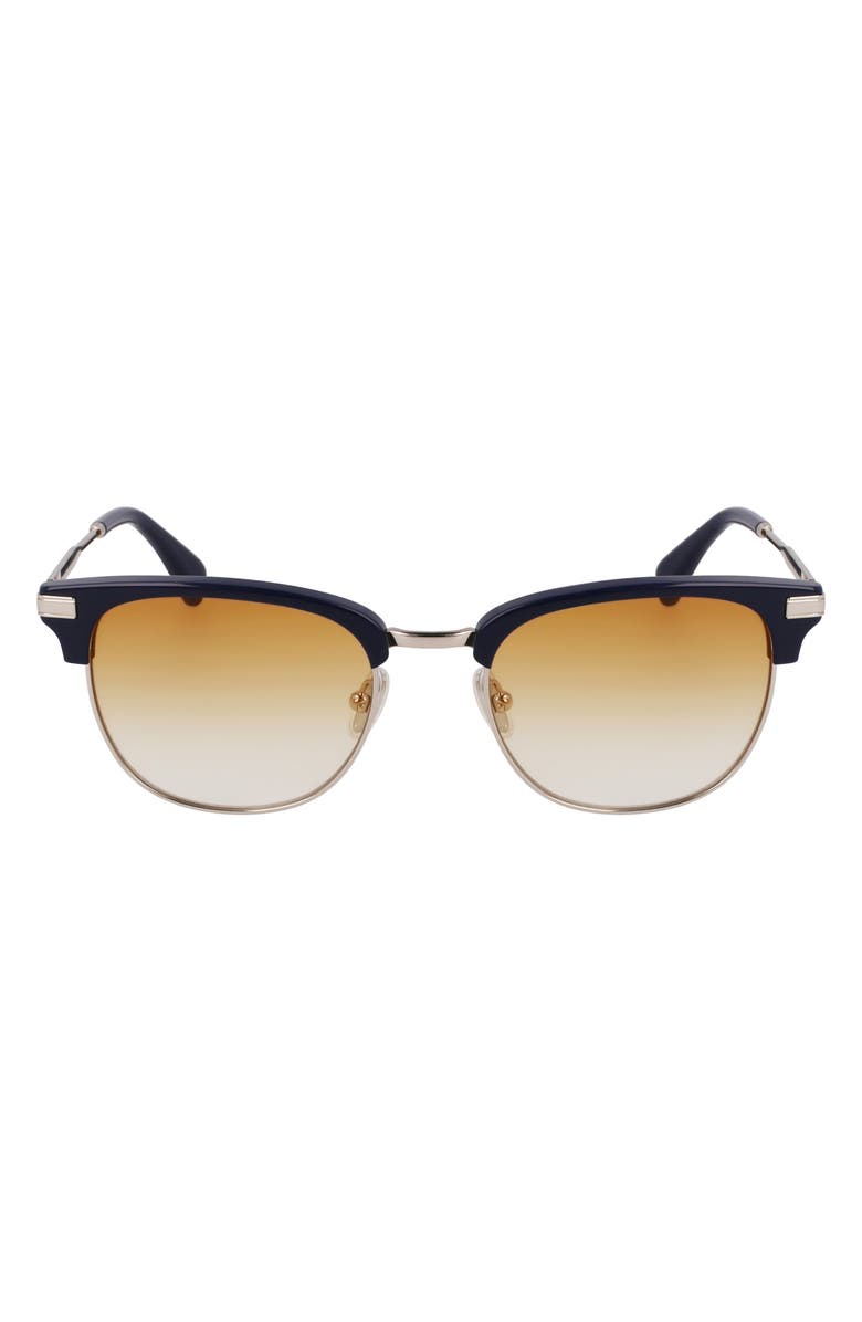 Paul Smith Linden 52mm Gradient Modified Rectangular Sunglasses, Main, color, Silver/ Blue