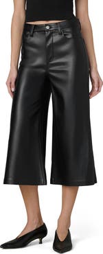 Joe's Jeans The Culotte Faux Leather Crop Wide Leg Jeans