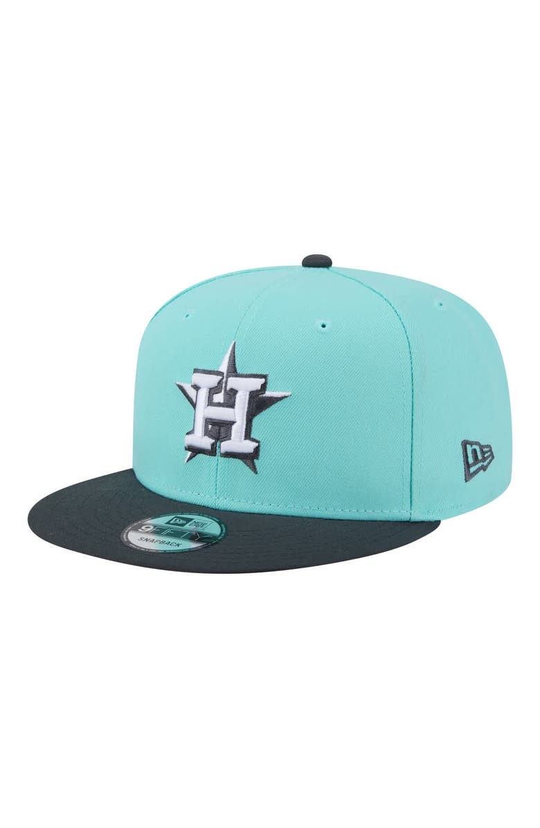 New Era Men's New Era Turquoise/Charcoal Houston Astros Two-Tone Color Pack 9FIFTY Snapback Hat, Main, color, Turquoise