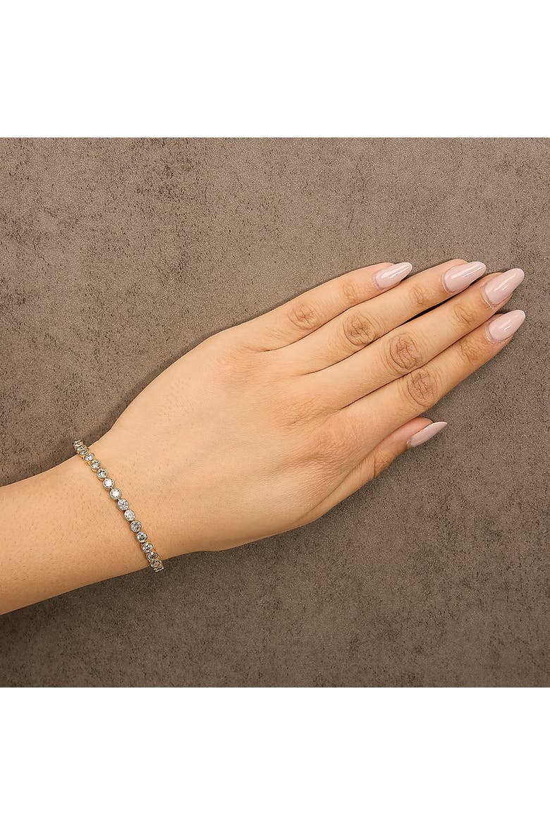 10K Yellow Gold 8.0 Cttw Bezel Set Round Diamond Tennis Bracelet, Alternate, color, Yellow Gold