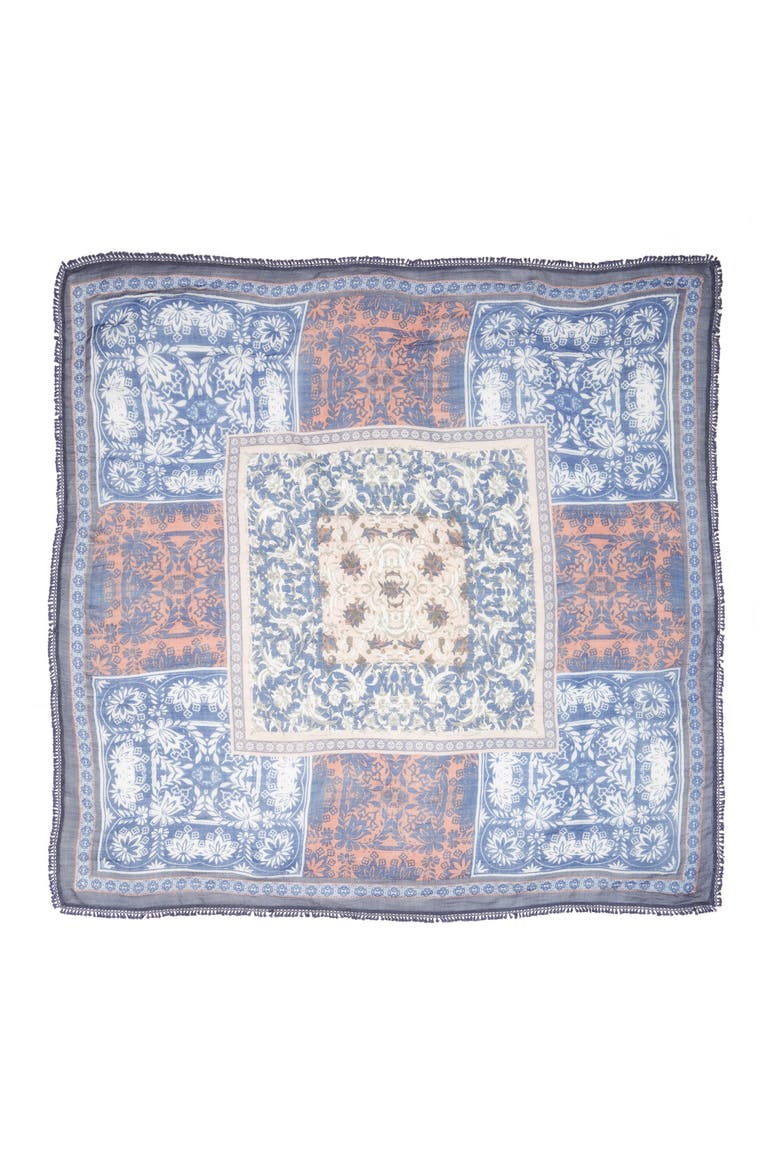 Floral Fringe Scarf, Alternate, color, BLUE MARCHE VINTAGE