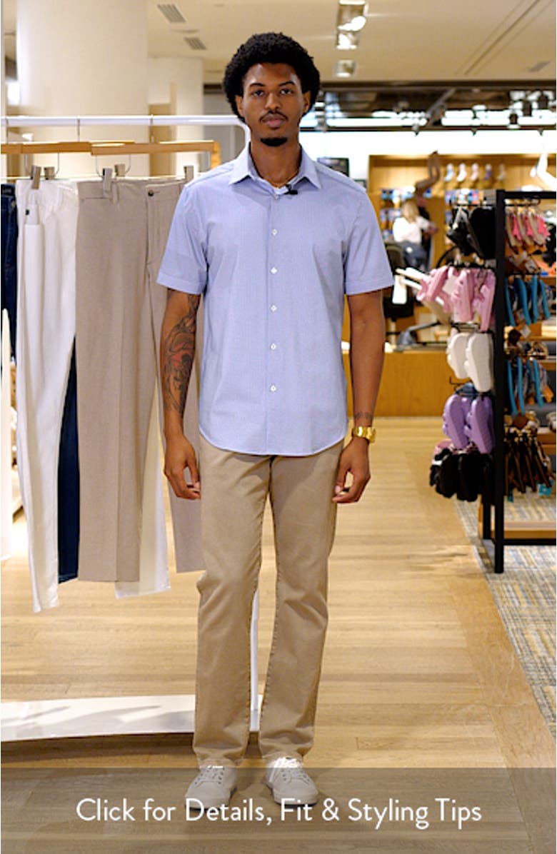 Miles OoohCotton<sup>®</sup> Geo Print Short Sleeve Button-Up Shirt, sales video thumbnail