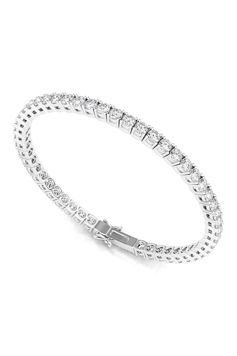 Round Cut Lab Grown Diamond Tennis Bracelet, Alternate, color, WHITE GOLD