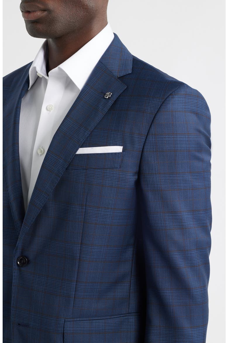Hutson Slim Fit Plaid Wool Sport Coat, Alternate, color, DARK BLUE
