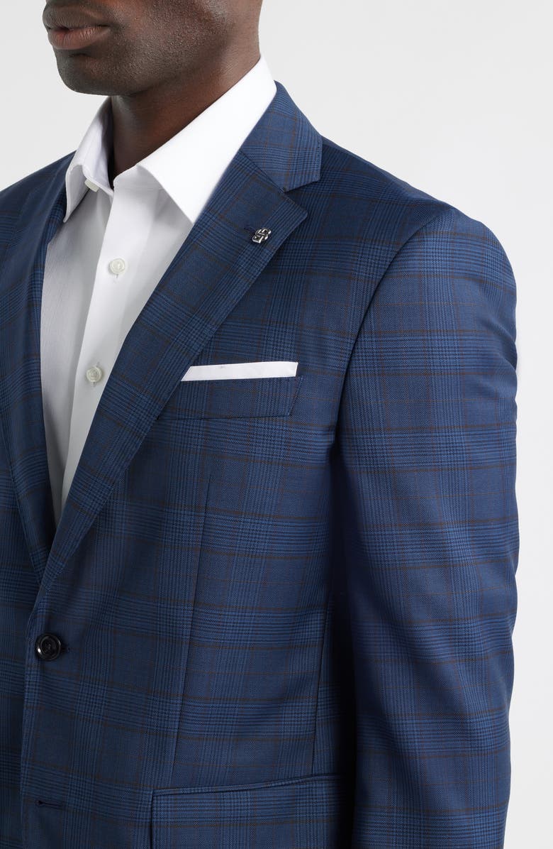 BOSS Hutson Slim Fit Plaid Wool Sport Coat, Alternate, color, Dark Blue