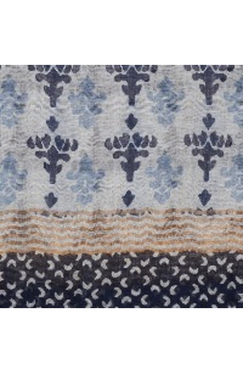 GERARD DAREL Hand Printed Silk Blend Scarf, Alternate, color, Navy Blue