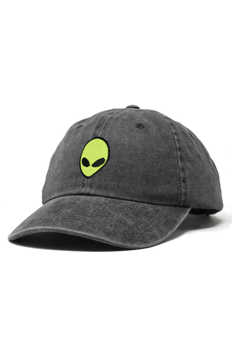 Dalix Alien Dad Cap, Alternate, color, Washed Black