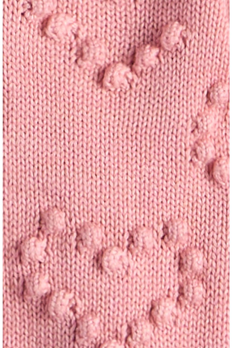 Bobble Stitch Hooded Heart Cardigan, Alternate, color, PINK PEONY