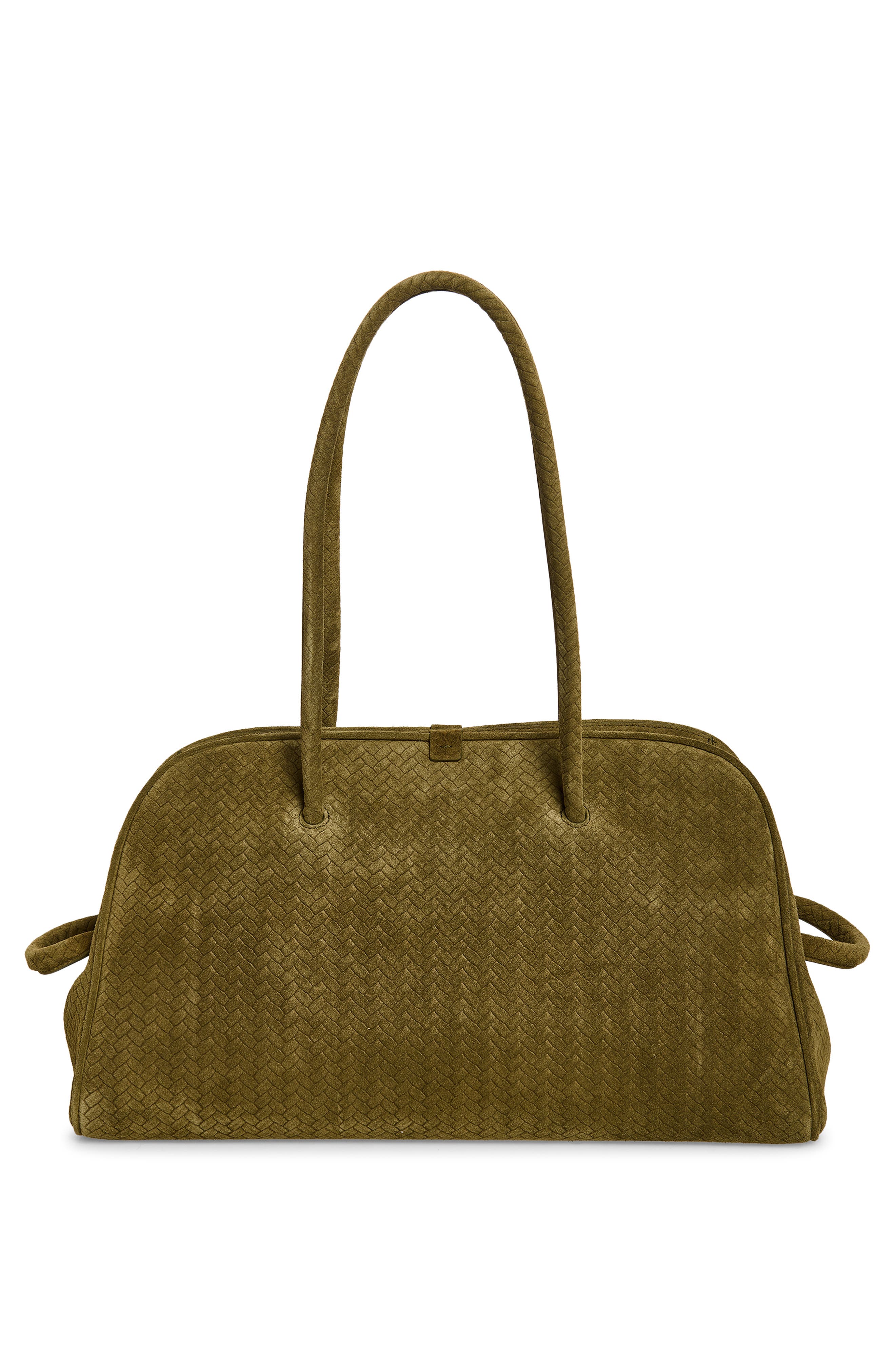 Jacquemus Le Turismo Embossed Suede Bowling Bag, Alternate, color, 560 Khaki