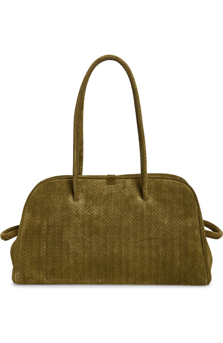 Jacquemus Le Turismo Embossed Suede Bowling Bag, Alternate, color, 560 Khaki