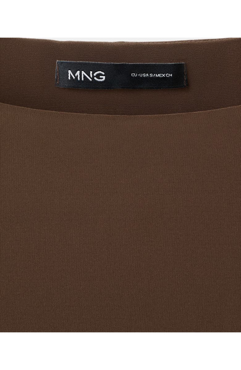 MANGO Blusa Lina Cape Top, Alternate, color, Brown