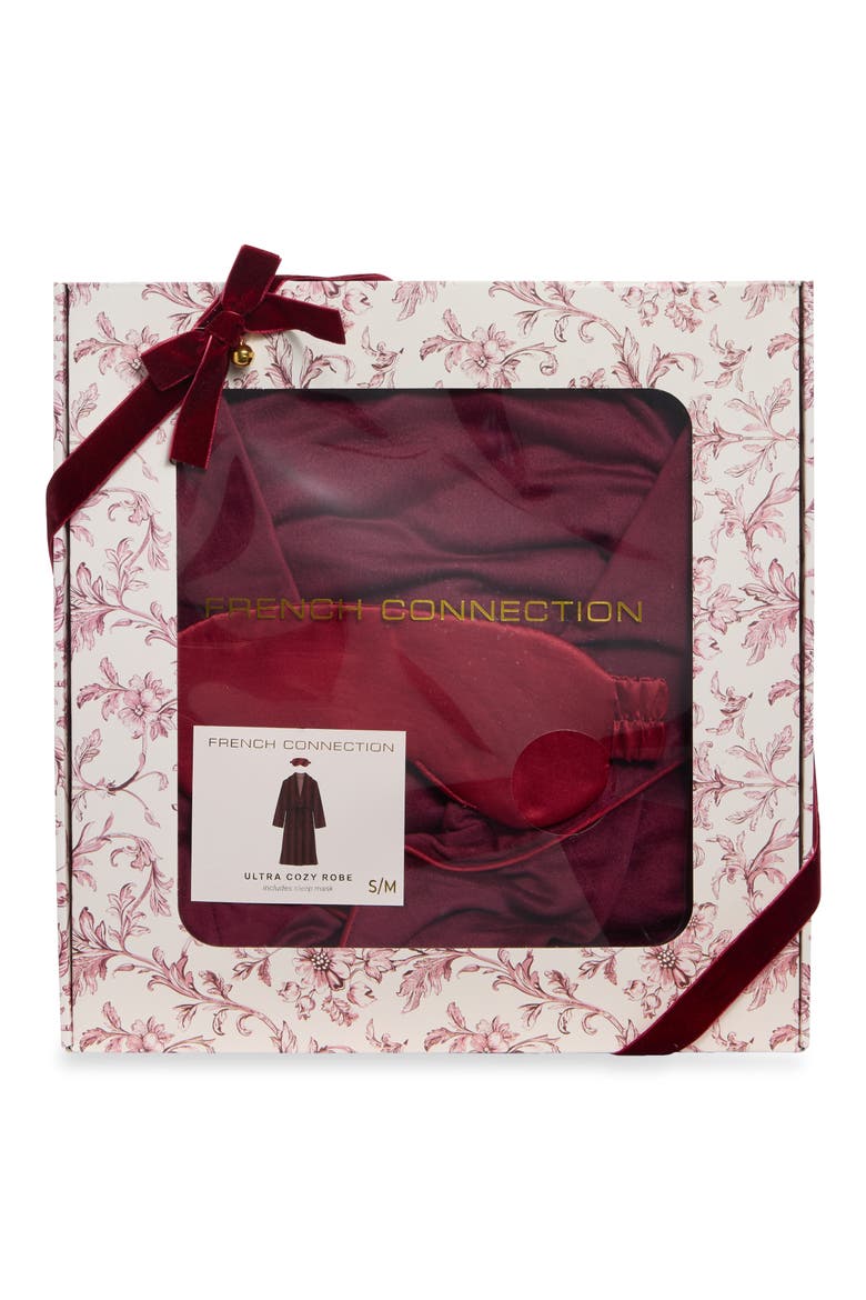 Robe and Sleep Mask Gift Set, Main, color, WINE