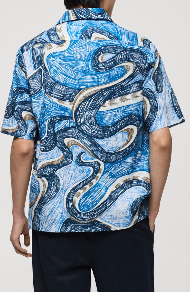 MANGO Regular Fit Print Camp Shirt, Alternate, color,