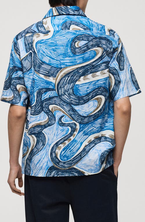 Mango Regular Fit Print Camp Shirt In Multi
