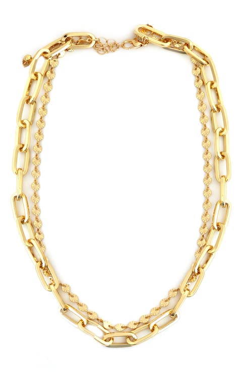 Mixed Chain Double Row Necklace