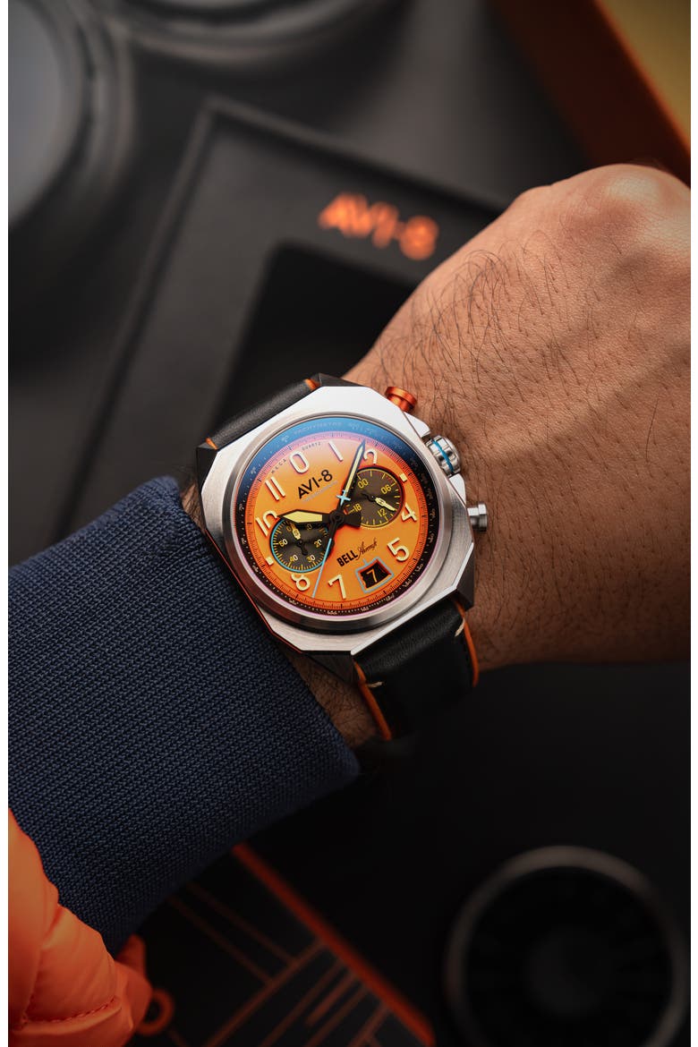 Bell X-1 Machbuster Chronograph Watch, 41mm, Alternate, color, ORANGE