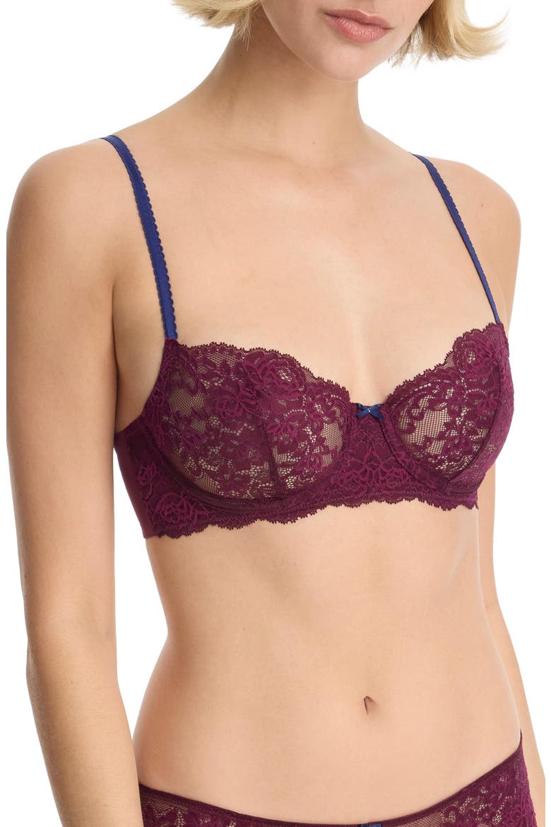 Captivate Convertible Lace Balconette Bra, Alternate, color, Figgy/Nocturnal