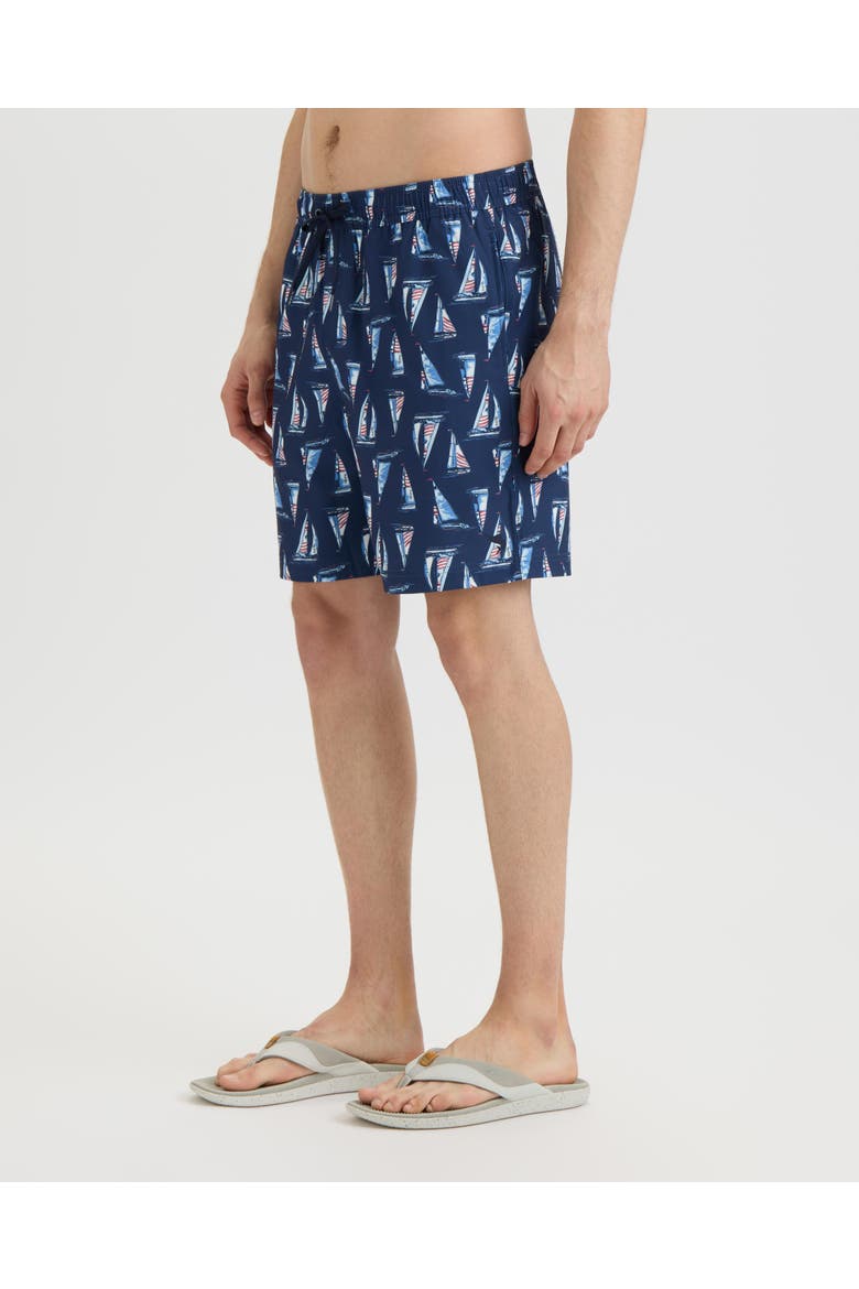 Sandbar Sunday Allover Printed Shorts, Alternate, color, New Navy