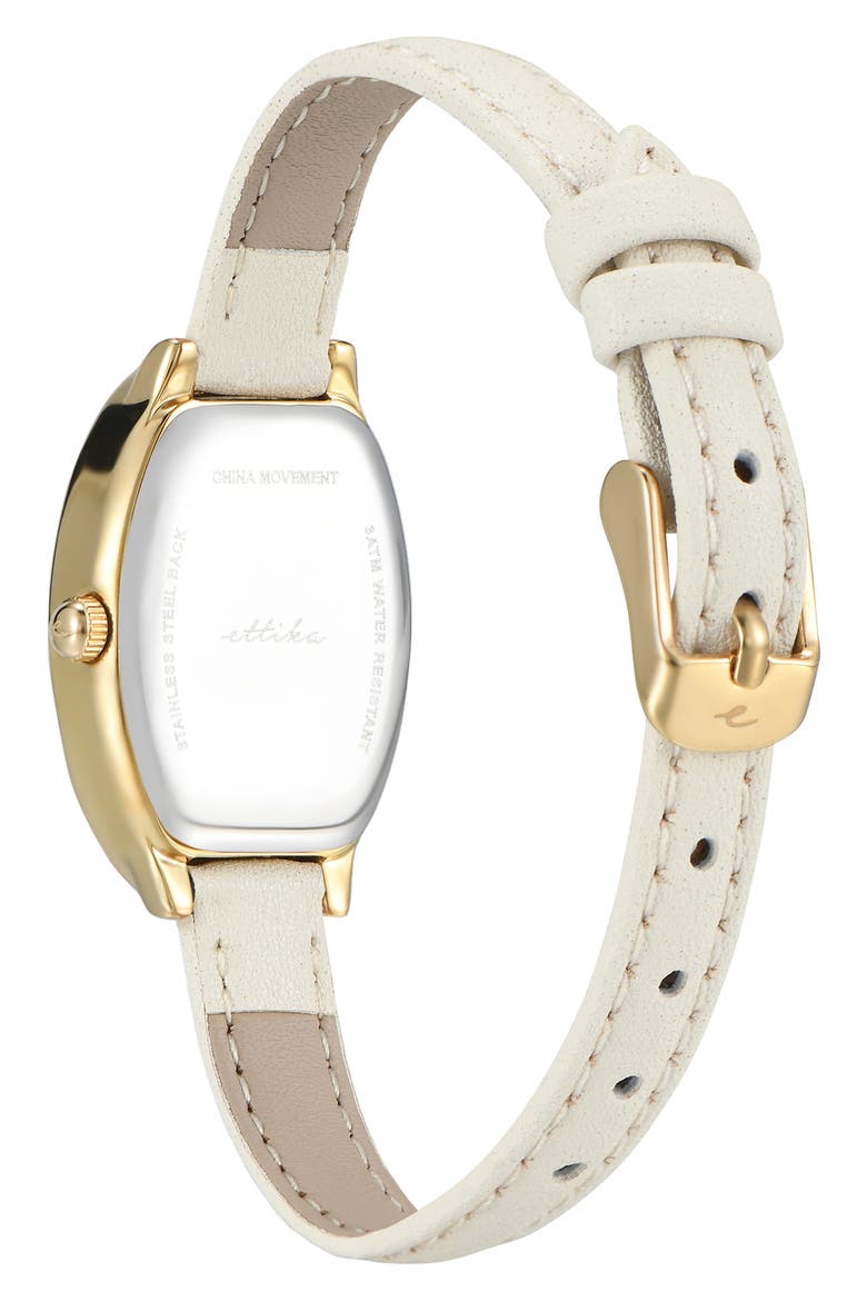Thick Dome Quartz Leather Strap Watch, 24mm x 36.8mm, Alternate, color, VANILLA