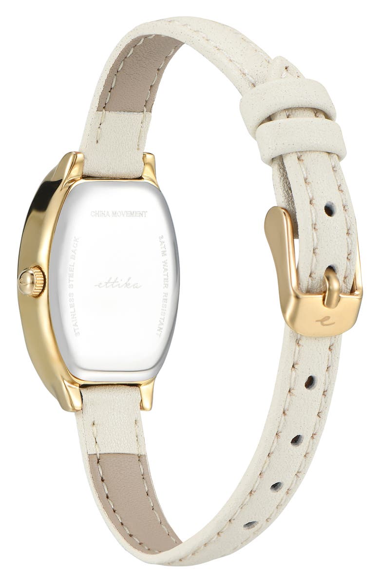 Ettika Thick Dome Quartz Leather Strap Watch, 24mm x 36.8mm, Alternate, color, Vanilla