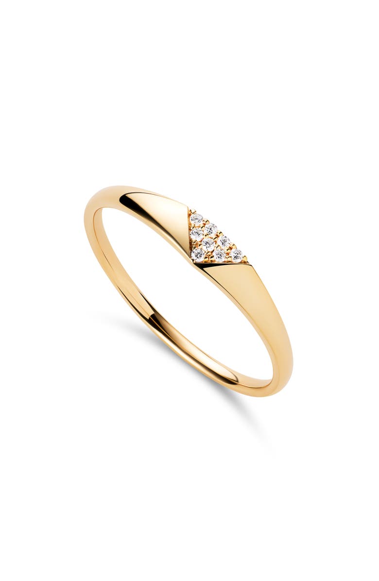 Ana Luisa Solid Yellow Gold - Trillion Diamond Signet Ring, Main, color, Gold