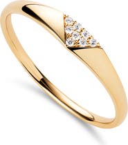 Ana Luisa Solid Yellow Gold - Trillion Diamond Signet Ring