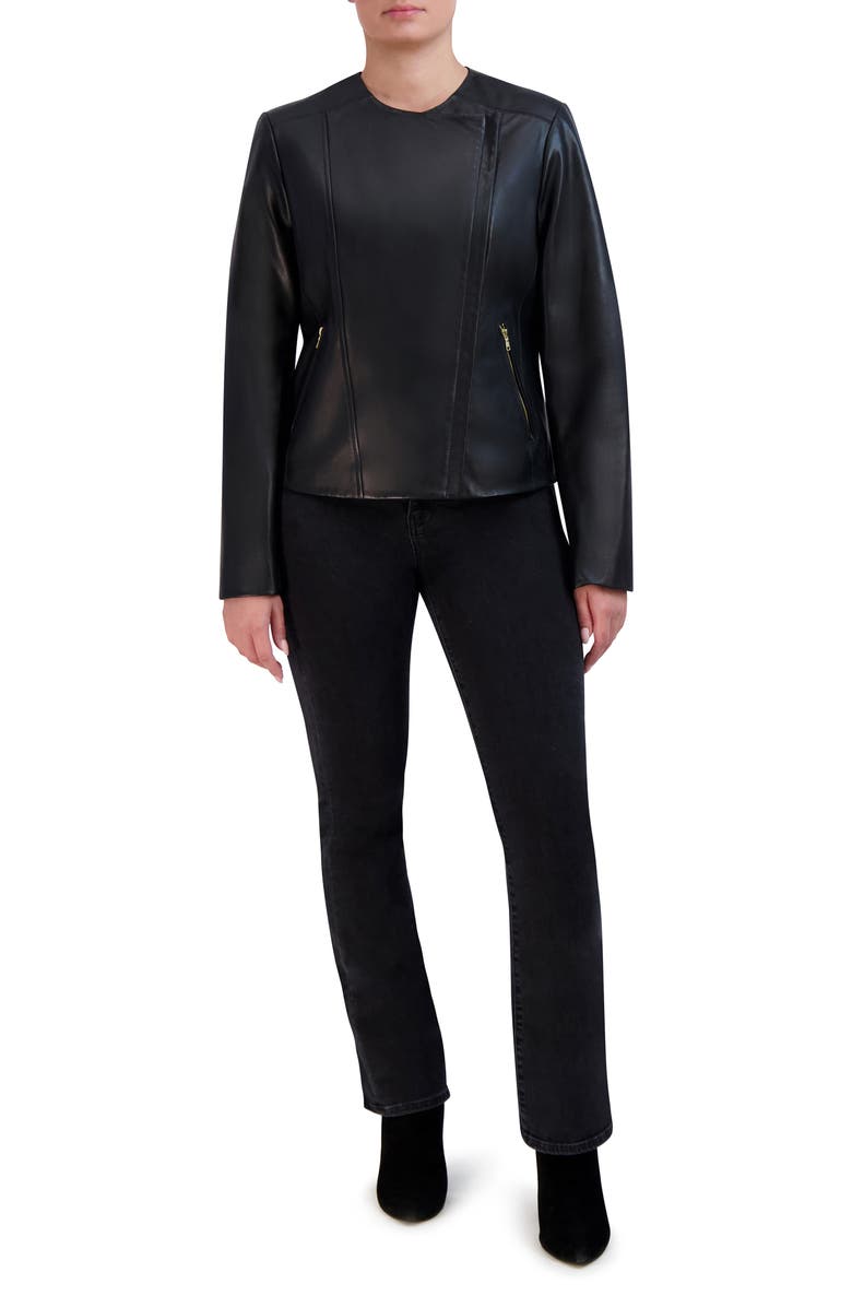 Cole Haan Asymmetric Leather Jacket, Alternate, color,