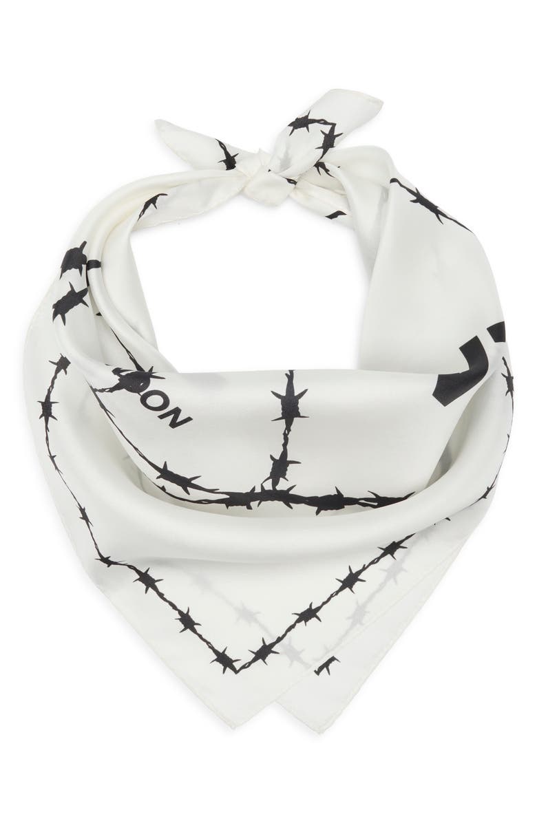 AllSaints Barb Heart Silk Square Bandana, Alternate, color, 