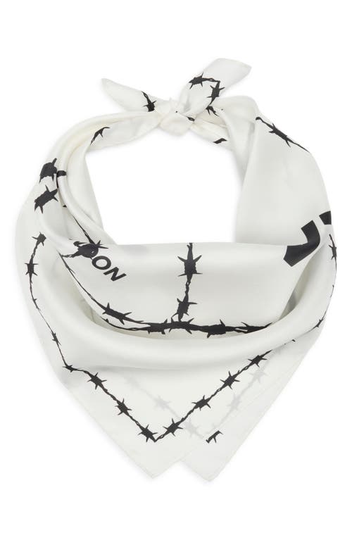 Allsaints Barb Heart Silk Square Bandana In White