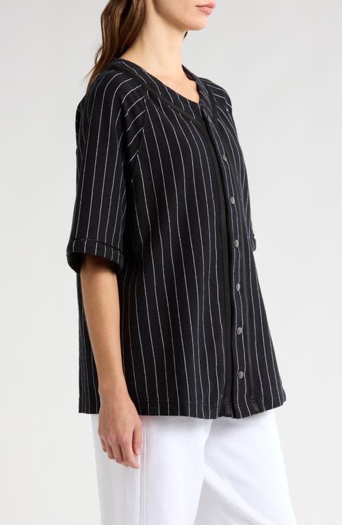 Free People Fp Movement Starting Line Cotton Layering Top In Black And White Comb