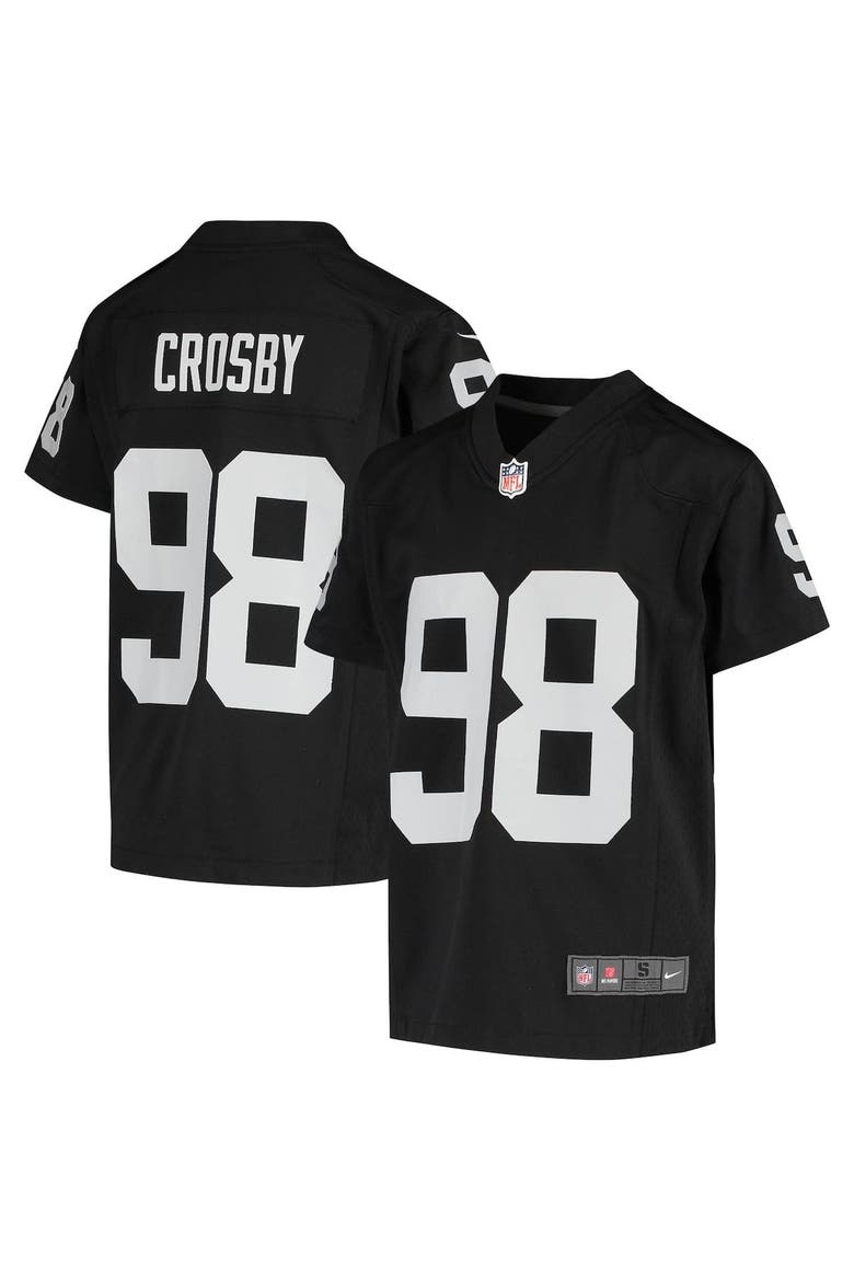 Youth Nike Maxx Crosby Black Las Vegas Raiders Game Jersey, Main, color, BLACK