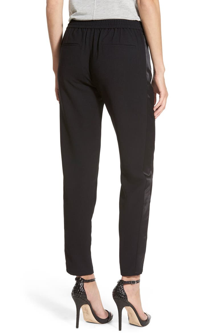 Denim 'Lilo' Tuxedo Pants, Alternate, color, BLACK