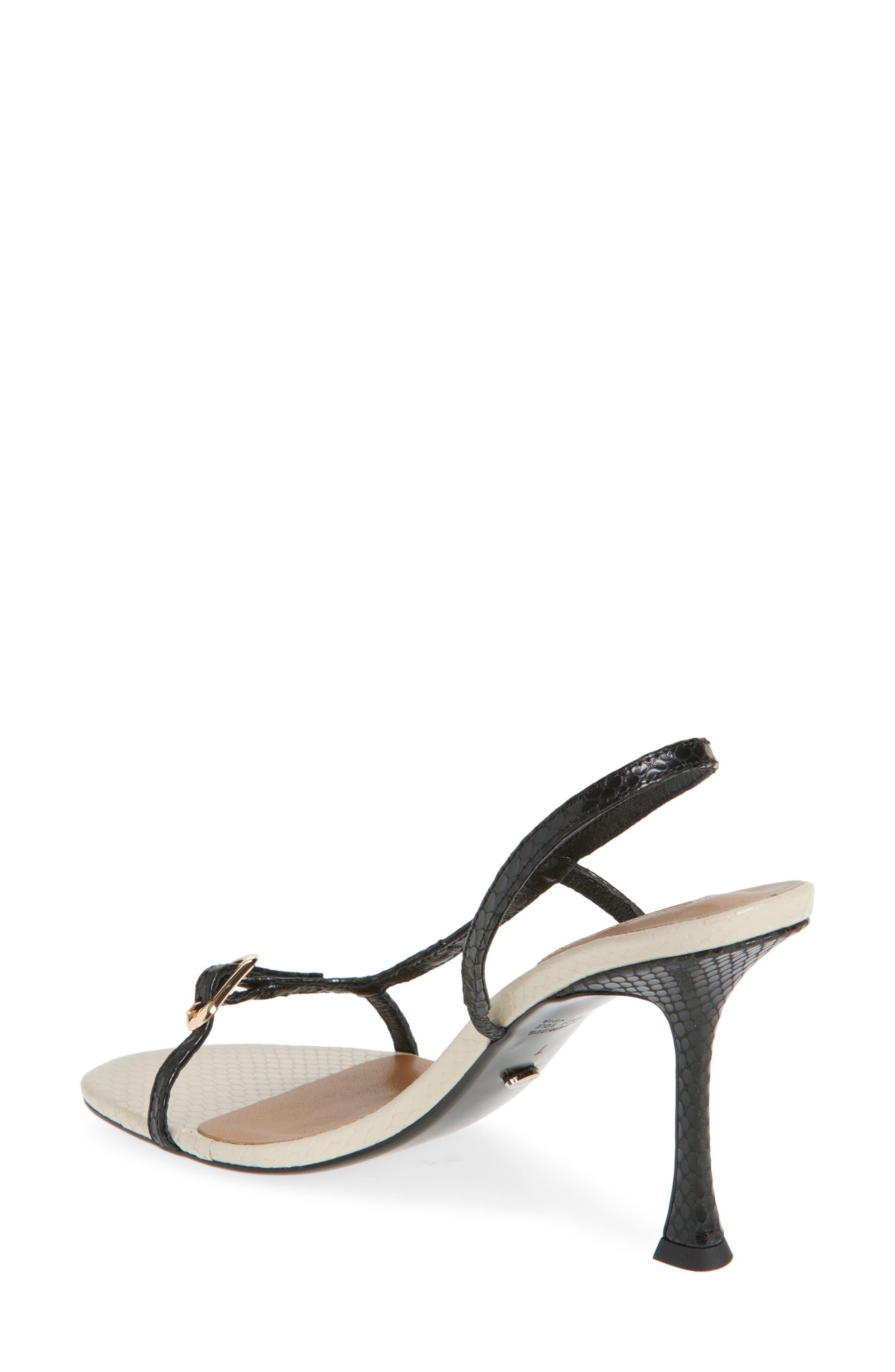 Tony Bianco Snakeskin Embossed Slingback Sandal, Alternate, color, Black