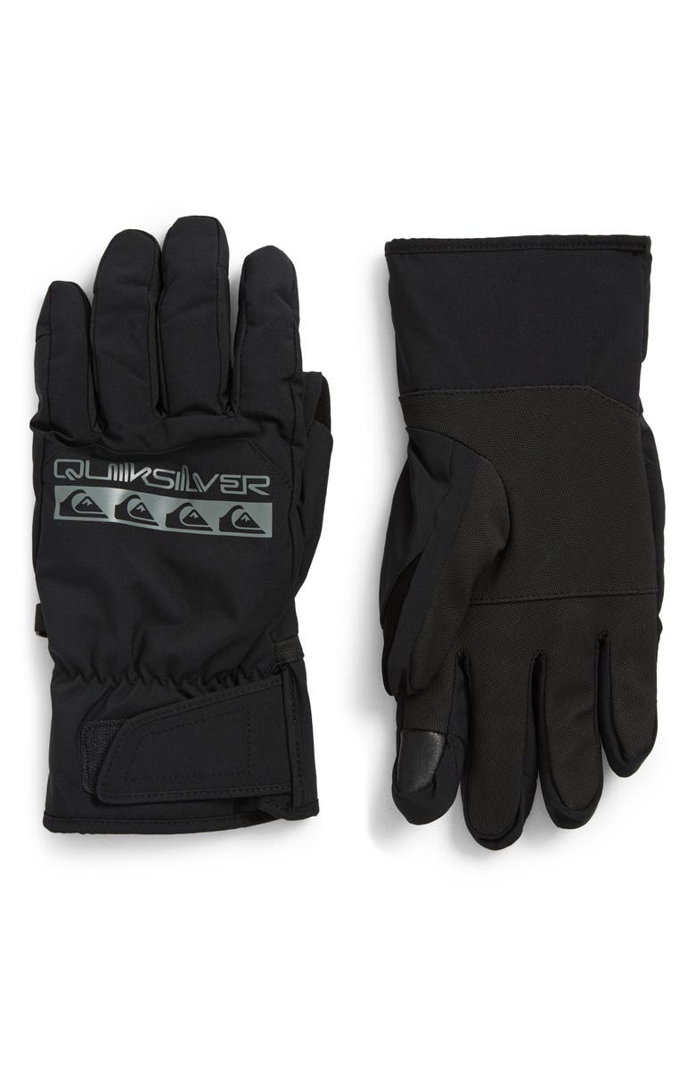 Quiksilver Cross Gloves, Main, color, Black