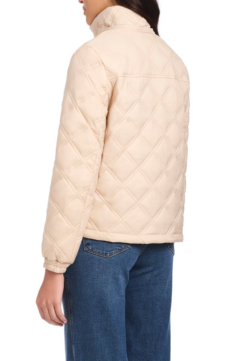 Kate Spade New York water resistant diamond quilted hooded jacket, Alternate, color, Sparkling Champagne