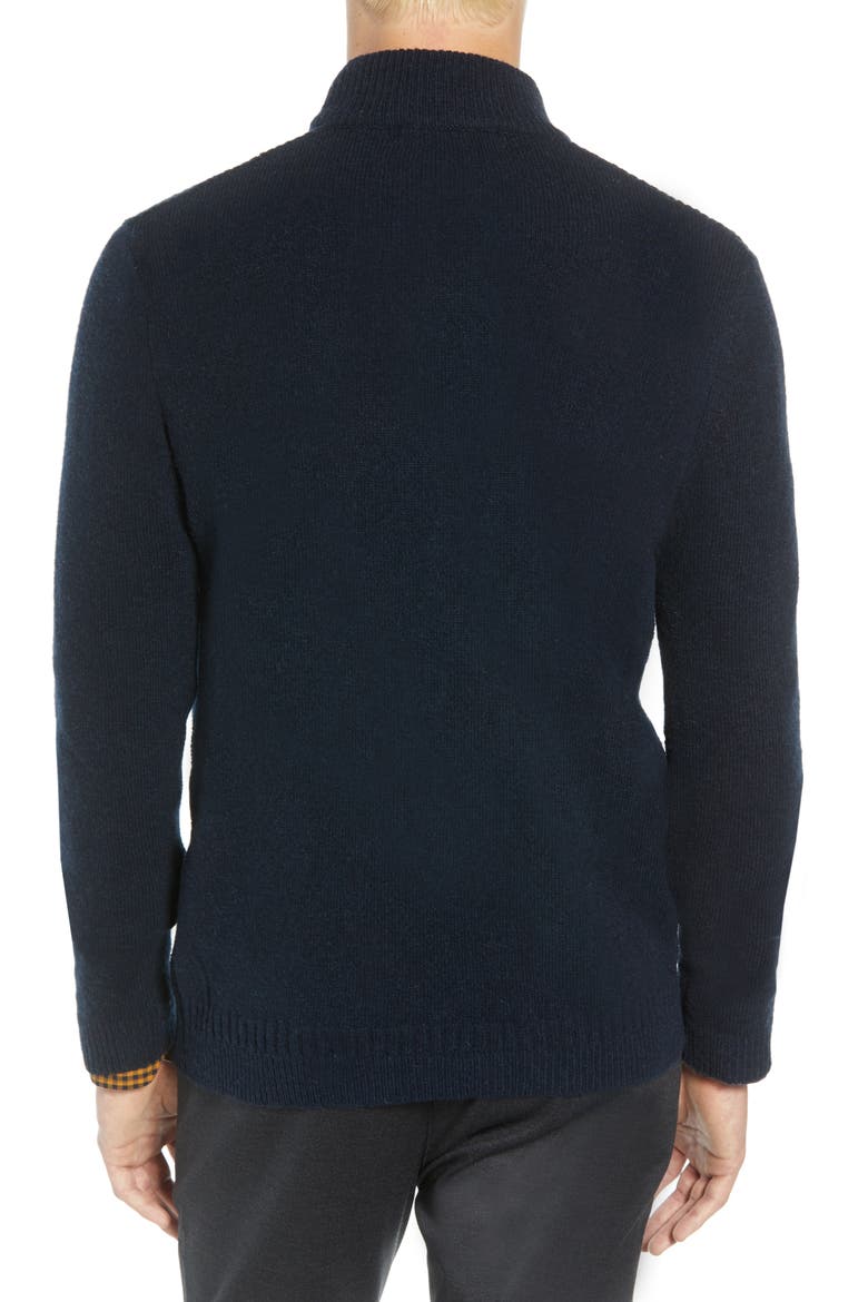 Regular Fit Quarter Zip Sweater, Alternate, color, NAVY