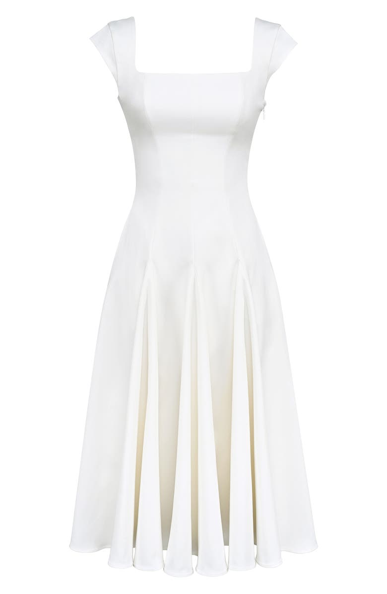 Raisa Square Neck Twill Midi Dress