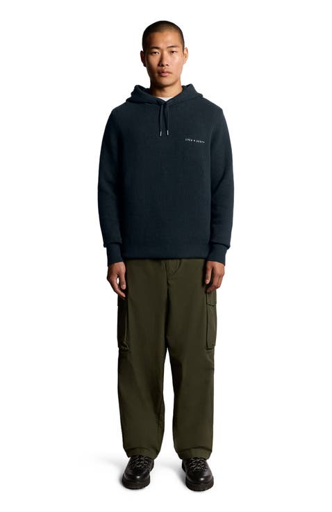 Script Long Sleeve Knitted Hoodie